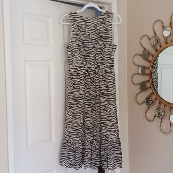J. Crew Tiered Midi Dress Sleeveless Zebra Print 4 NWT - Picture 6 of 13